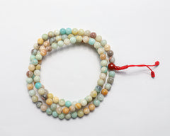 108 Beads Amazonite Stone Hand Knotted Mala Prayer Bead Mala.
