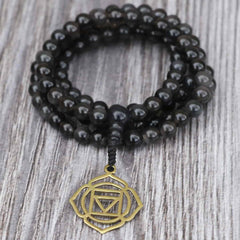 Black Obsidian Stone Prayer Mala