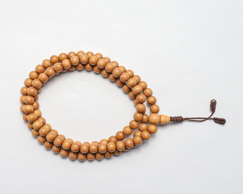 108 Beads Natural Sandalwood Hand Knotted Meditation Japa Prayer Bead Mala