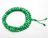 108 Beads Green Jade Stone Hand Knotted Mala Yoga Prayer Bead Mala