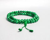 108 Beads Green Jade Stone Hand Knotted Mala Yoga Prayer Bead Mala