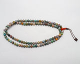 108 Beads Matte Blood Stone Hand Knotted Mala Prayer Bead Mala