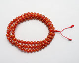 108 Beads Mantra Carved Carnelian Hand Knotted Mala Prayer Bead Mala