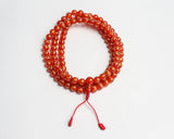 108 Beads Mantra Carved Carnelian Hand Knotted Mala Prayer Bead Mala