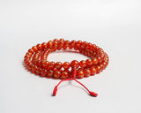 108 Beads Mantra Carved Carnelian Hand Knotted Mala Prayer Bead Mala