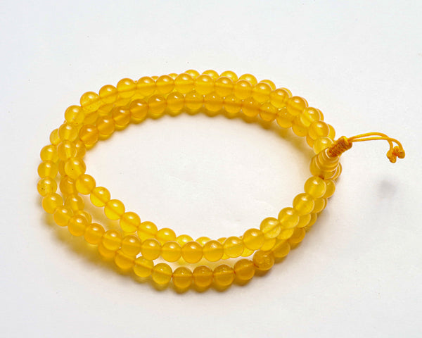 Honey Calcite Stone Hand Knotted Meditation Japa Prayer Bead Mala