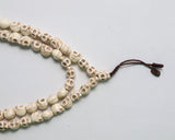 108 Beads Howlite Skull Stone Hand Knotted Meditation Japa Prayer Bead Mala