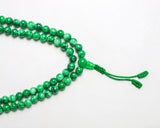 108 Beads Green Jade Stone Hand Knotted Mala Yoga Prayer Bead Mala