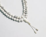 108 Beads Matte Howlite Stone Hand Knotted Mala Prayer Bead Mala