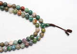 108 Beads Matte Blood Stone Hand Knotted Meditation Japa Prayer Bead Mala
