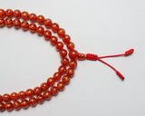 108 Beads Mantra Carved Carnelian Hand Knotted Mala Prayer Bead Mala