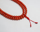 108 Beads Mantra Carved Carnelian Hand Knotted Mala Prayer Bead Mala