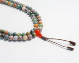 108 Beads Matte Blood Stone Hand Knotted Mala Prayer Bead Mala