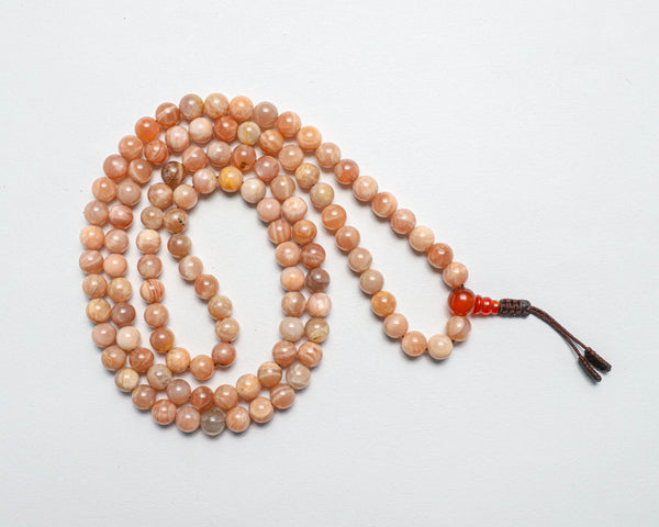 108 Beads Sun Stone Hand Knotted Meditation Japa Prayer Bead Mala