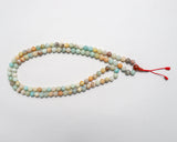 108 Beads Amazonite Stone Hand Knotted Mala Prayer Bead Mala.