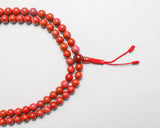 108 Beads Red Jasper Stone Hand Knotted Mala Prayer Bead Mala