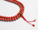 108 Beads Red Jasper Stone Hand Knotted Mala Prayer Bead Mala