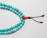 108 Beads Turquoise Stone Hand Knotted Mala Prayer Bead Mala