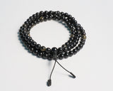 108 Beads Obsidian Stone Hand Knotted Mala Prayer Bead Mala