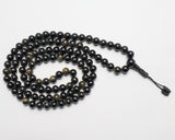 108 Beads Obsidian Stone Hand Knotted Mala Prayer Bead Mala