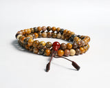 108 Beads River Stone Hand Knotted Mala Prayer Bead Mala