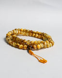 108 Beads Yellow Tiger Eye Stone Hand Knotted Mala Prayer Bead Mala