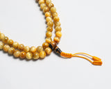 108 Beads Yellow Tiger Eye Stone Hand Knotted Mala Prayer Bead Mala