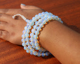 108 Beads Opal Stone Hand Knotted Meditation Japa Prayer Bead Mala