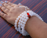 108 Beads Rose Quartz Stone Hand Knotted Mala Prayer Bead Mala