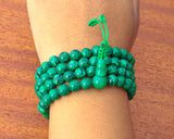 108 Beads Malachite Stone Hand Knotted Mala Prayer Bead Mala