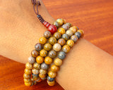 108 Beads River Stone Hand Knotted Mala Prayer Bead Mala