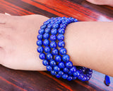 108 Beads Lapis Lazuli Stone Hand Knotted Meditation Japa Prayer Bead Mala
