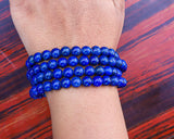 108 Beads Lapis Lazuli Stone Hand Knotted Meditation Japa Prayer Bead Mala