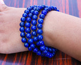 108 Beads Lapis Lazuli Stone Hand Knotted Meditation Japa Prayer Bead Mala