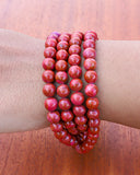 108 Beads Red Jasper Stone Hand Knotted Mala Prayer Bead Mala