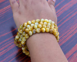 108 Beads Yellow Tiger Eye Stone Hand Knotted Mala Prayer Bead Mala