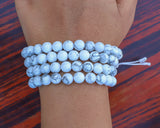 108 Beads Matte Howlite Stone Hand Knotted Mala Prayer Bead Mala