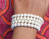 108 Beads Howlite Stone Hand Knotted Mala Prayer Bead Mala