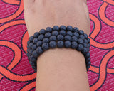 108 Beads Lava Stone Hand Knotted Meditation Japa Prayer Bead Mala