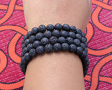 108 Beads Lava Stone Hand Knotted Meditation Japa Prayer Bead Mala