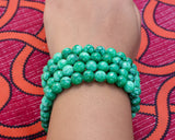 108 Beads Green Jade Stone Hand Knotted Mala Yoga Prayer Bead Mala