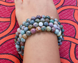 108 Beads Matte Blood Stone Hand Knotted Meditation Japa Prayer Bead Mala