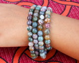 108 Beads Matte Blood Stone Hand Knotted Meditation Japa Prayer Bead Mala