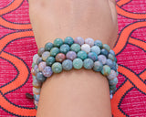 108 Beads Matte Blood Stone Hand Knotted Mala Prayer Bead Mala