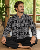 Nepal Fashion Om Print Yoga Kurta, Prayer Shirt - Top 100% Cotton Hippie Shirt for Men & Women