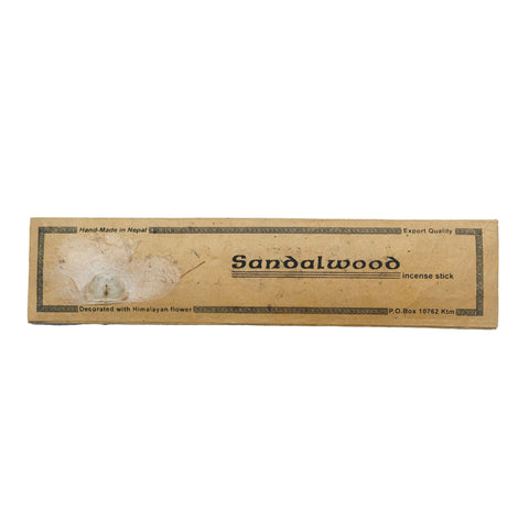 Natural Handmade Sandalwood Incense Stick Decorated with Himalayan Flower - 15 Sticks