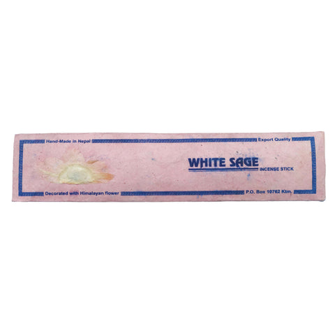 Natural Handmade White Sage Incense Stick Decorated with Himalayan Flower- 15 Sticks
