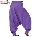 Purple Striped Aladdin Harem Trouser for Yoga / Meditation for Men and Women