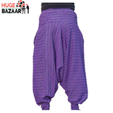 Purple Striped Aladdin Harem Trouser for Yoga / Meditation for Men and Women