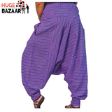 Purple Striped Aladdin Harem Trouser for Yoga / Meditation for Men and Women